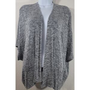 Kona Gray Black Marled Open Front Cardigan Sweater XS Lightweight Soft Flowy